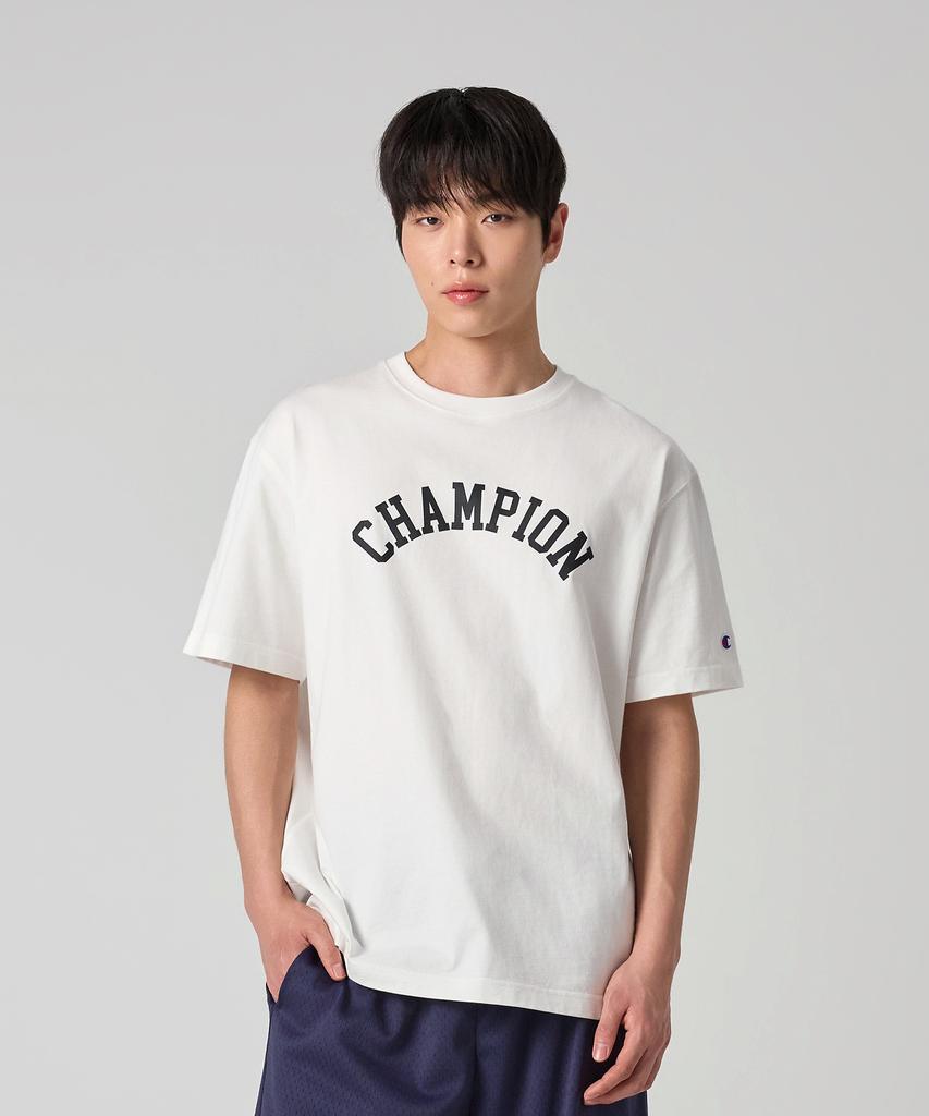 Champion T-shirt con logo ad arco Bianca