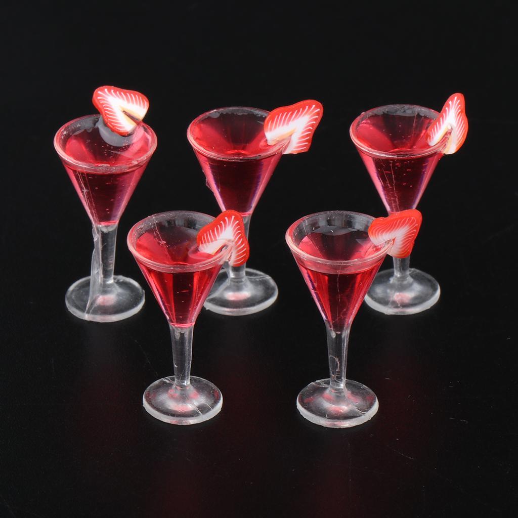 1/12 Dollhouse Glasses Cocktail For Dolls House Decoration Collection