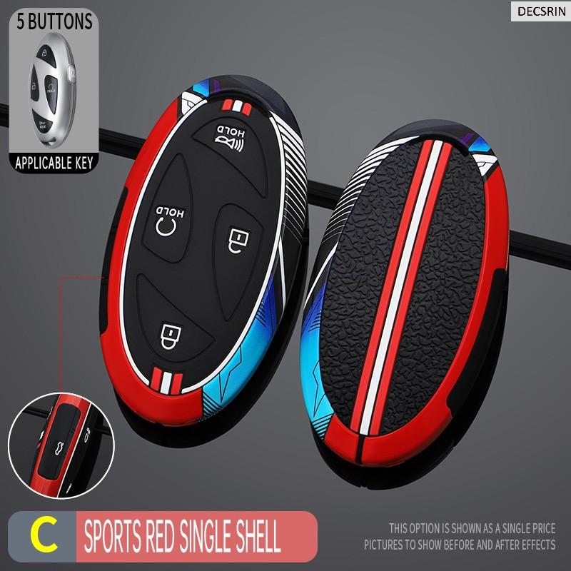 5 7 Buttons Zinc Alloy + Silicone Car Key Case Cover For Hyundai Kona Ev Grandeur GN7 IONIQ 6 2023 2024 Remote Key Protect Shell