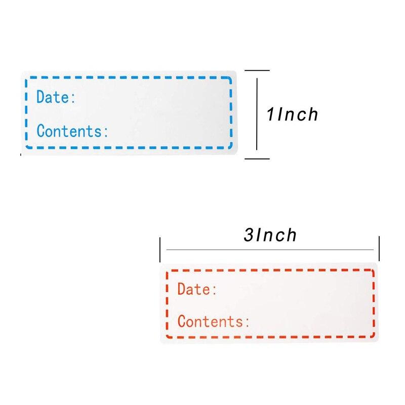 125 buc./rolă etichete autocolante pentru congelator pentru alimente 1x3 inch etichete auto-adezive pentru depozitare pentru frigider pentru alimente, curățare ușoară, fără reziduuri