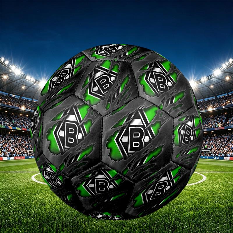 Borussia Monchengladbach Print Size 5 Soccer Ball, PU Wear Resistant Football for Match Training and Daily Practice, Birthday Gift for Soccer Fans