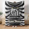 Name Custom Santos FC Logo Print Flannel Blanket High Quality Warm Comfortable Cover for All Seasons Perfect for Gifts Home Decor