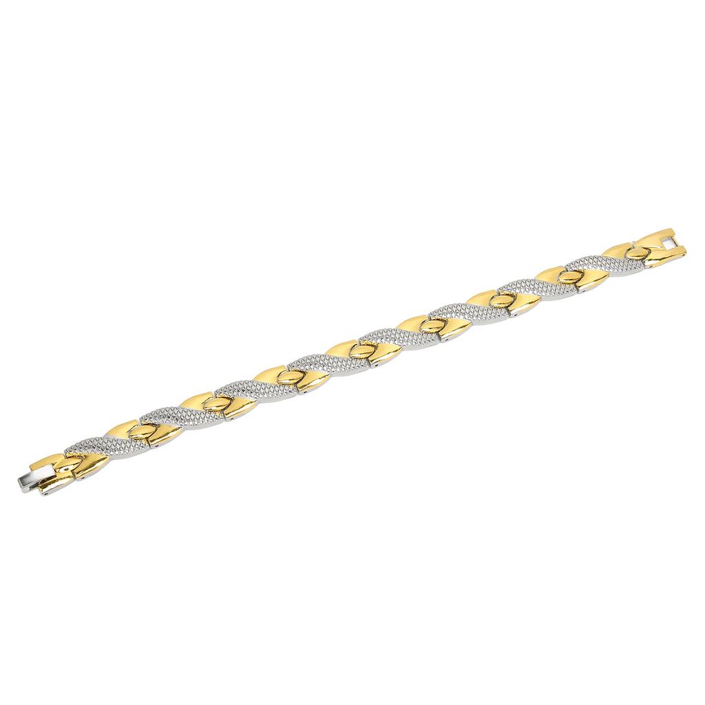Brățară Magnetică din Oțel Bărbați Femei Elegantă Rafinată Elegantă Brățară Terapie Magnetică Bijuterie Cadou(Aur de argint )