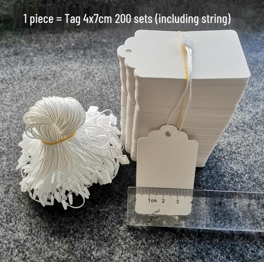 In Stock 300g White Card Paper Hang Tag for Jewelry with Hanging Rope