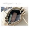 Xeie Thuk Tote Bag Women PU Woven Texture Handheld Shoulder Daily Commute