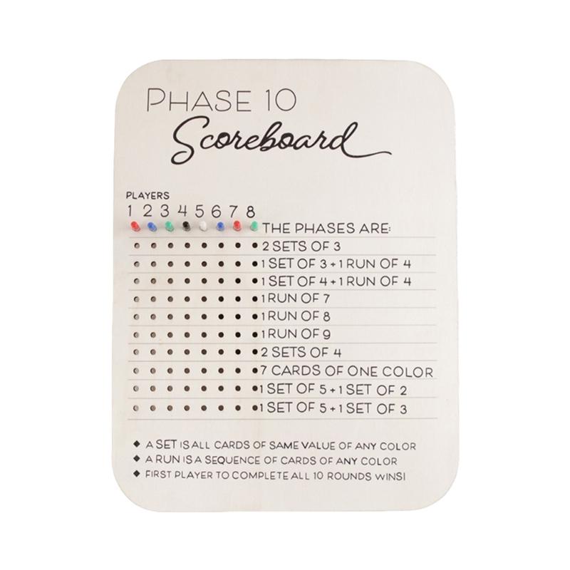 

Phase 10 Score Board Light Weight Scoring Board Wood Phase 10 Scoreboard for Board Cards Game Party Adults Enduring