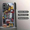Creative Mechanical Circuit Board Pattern Tempered Glass Black Phone Case For Samsung Galaxy S25 S24 S23 Ultra Plus FE Cover
