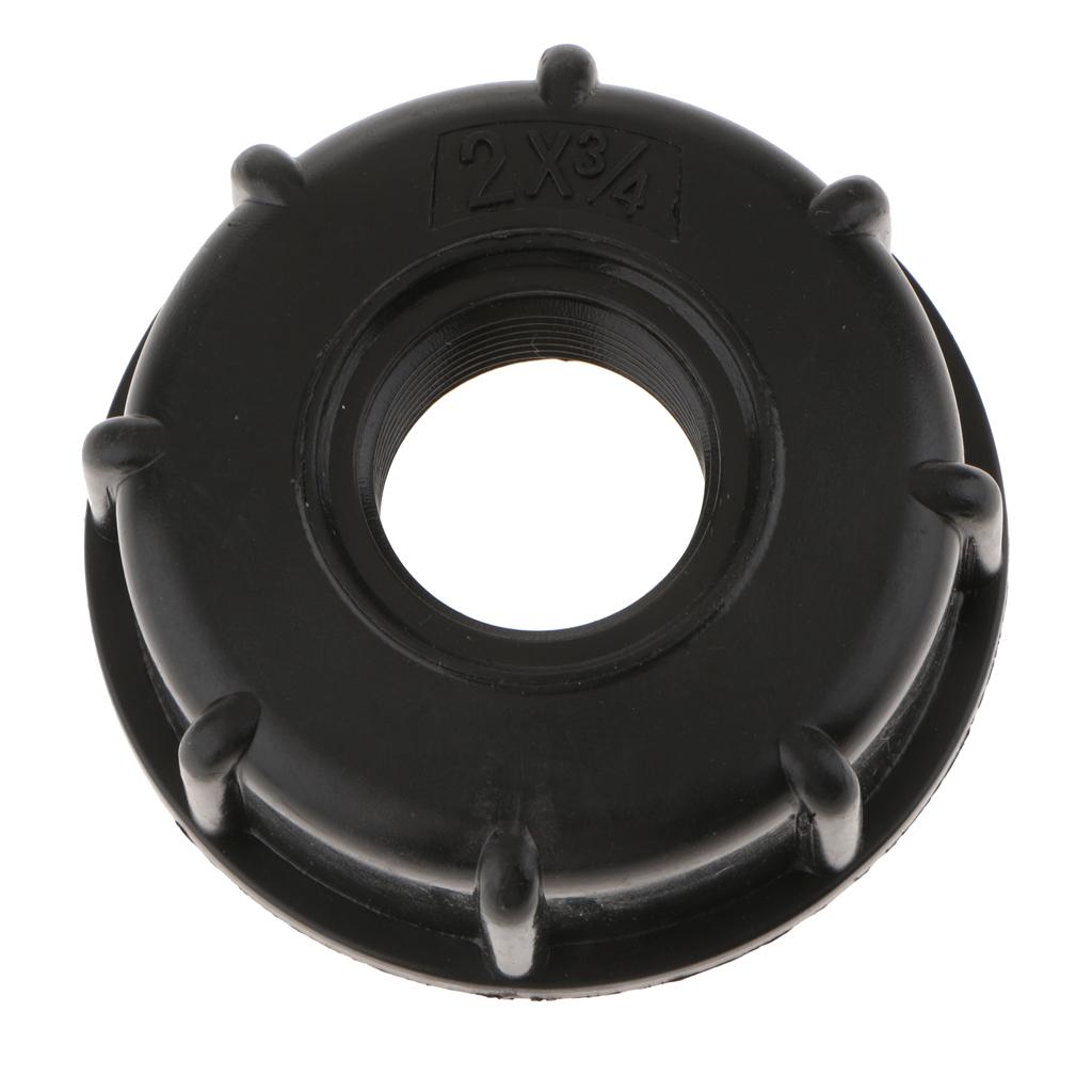 1000 Water Tote Tank Adapter Hose Cap 60mm Coarse Thread Outlet, 1/2inch+3/4inch=2PCS