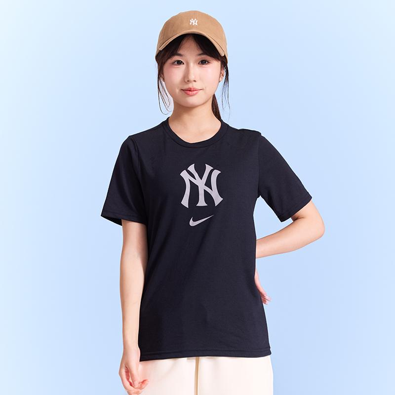 Nike MLB T-Shirt New York Yankees Casual Versatile Sports Fashion Simple Stylish Printed Round Neck Short Sleeve Men Tops Black 3Z3B7NMGT-NYY