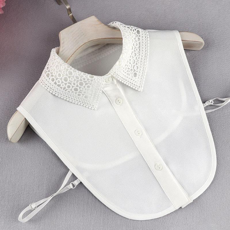 Linbaiway 18 Styles Female Chiffon Fake Collar for Women Blouse Shirt False Collar Ladies Lapel Detachable Collar Female Decor