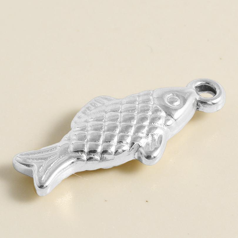 6pcs Different Bone Tail Fish Charm Ocean Animal Pendants Stainless Steel Charms For Jewelry Making Supplies Handmade Materials