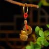 Lucky Cat Car Keychain Brass Five Emperor Coin Keychain Pendants Cute Animal Handmade Jewelry