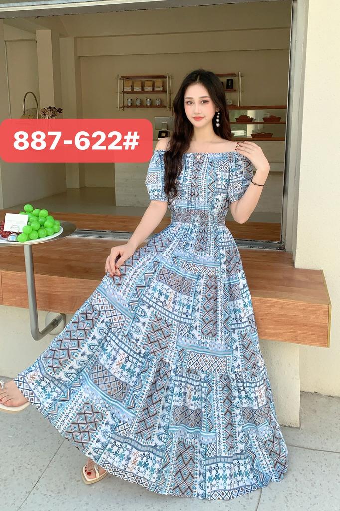 Seaside vacation beach dress cotton floral dress female shabahemi muslim