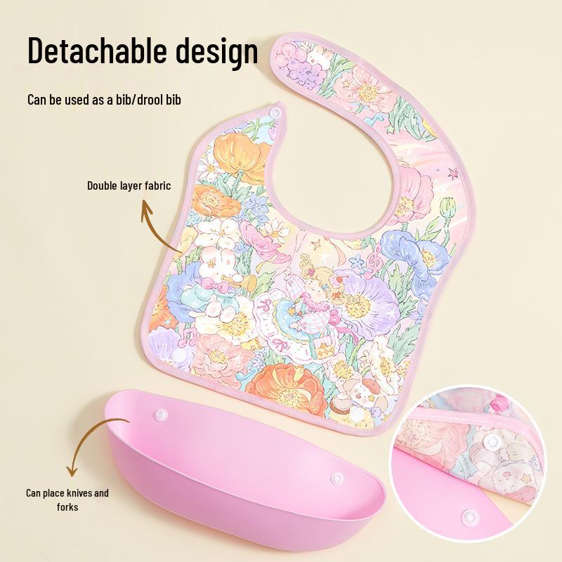 Unisex Waterproof Detachable Baby Bib for Kindergarten