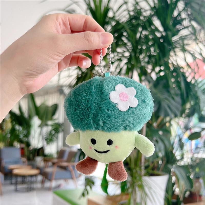 

Creative Vegetables Funny Expression Onion Ginger Garlic Fruit Plant Plush Pendant Keychain Doll broccoli