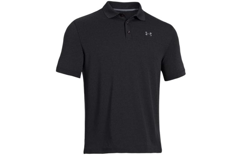 Under Armour Performance Polo Shirts Men s Black Polo Collar Moderate Straight Fit 1242755-001 L