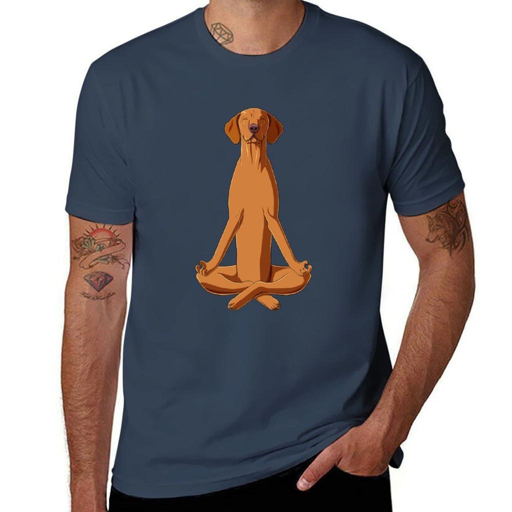 Hund Ungarischer Vizsla Meditieren T-Shirt Schnelltrocknend Training Kurzarm T-Shirt