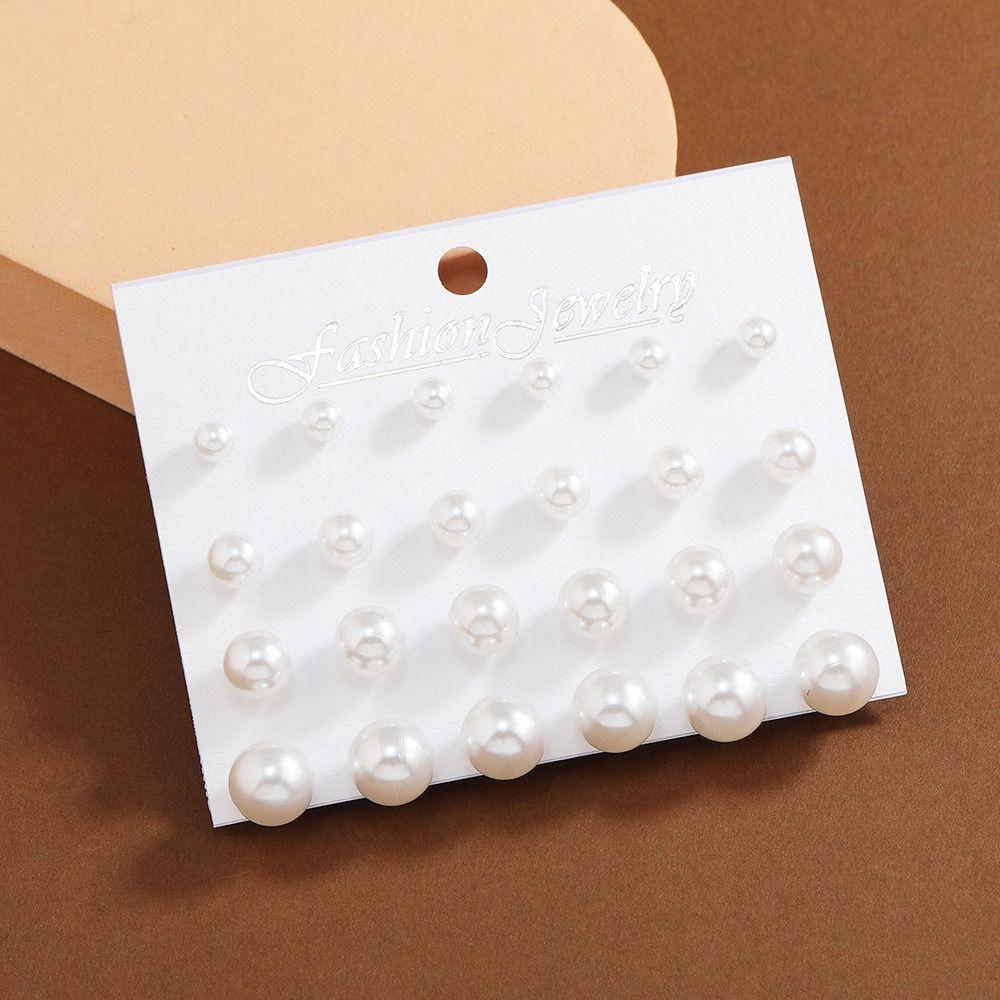Jewelry Trendy Girl Stud Earrings Set Ear Studs Imitation Pearl Earrings Korean Style Earrings