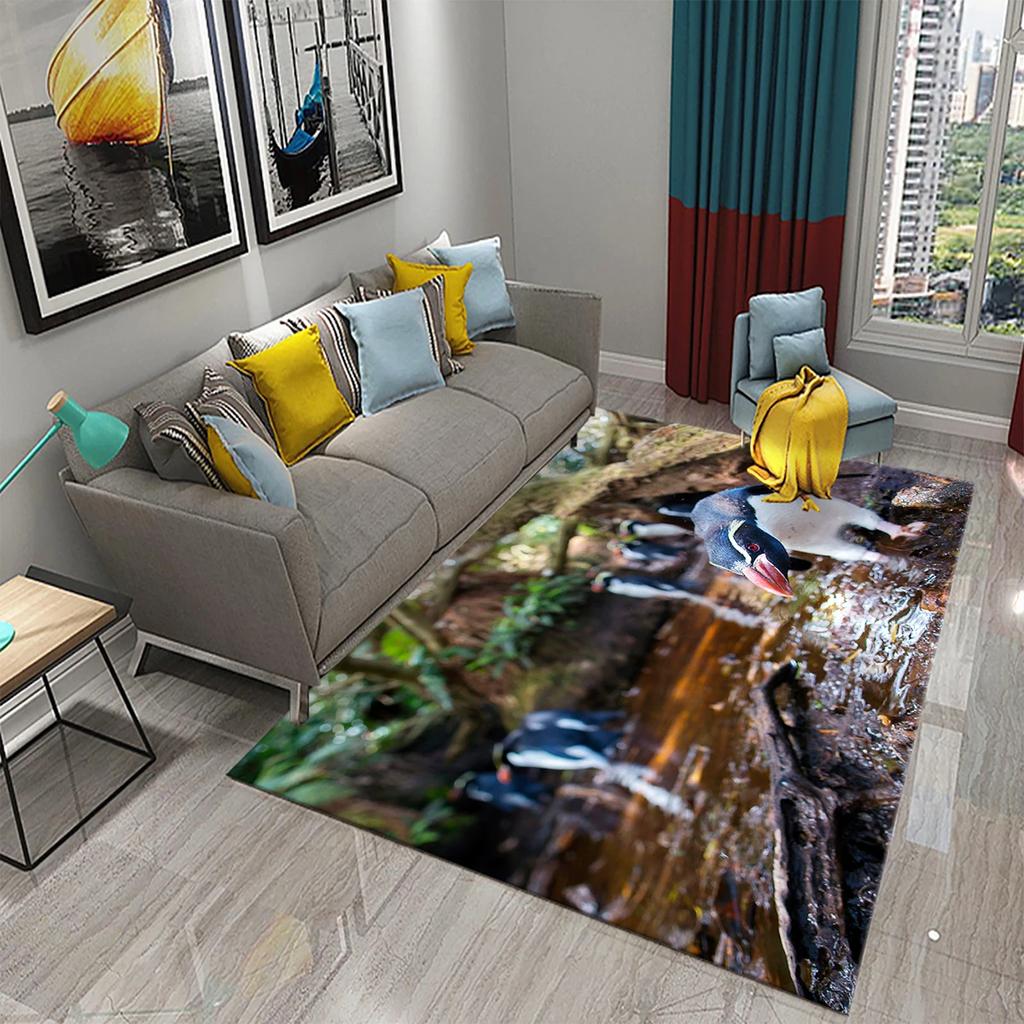 Hummingbird Flowers Rugs for Living Room Lovely Wild Animal Carpet Soft Floor Mat Wildlife Rugs for Bedroom Decorative Area Mats