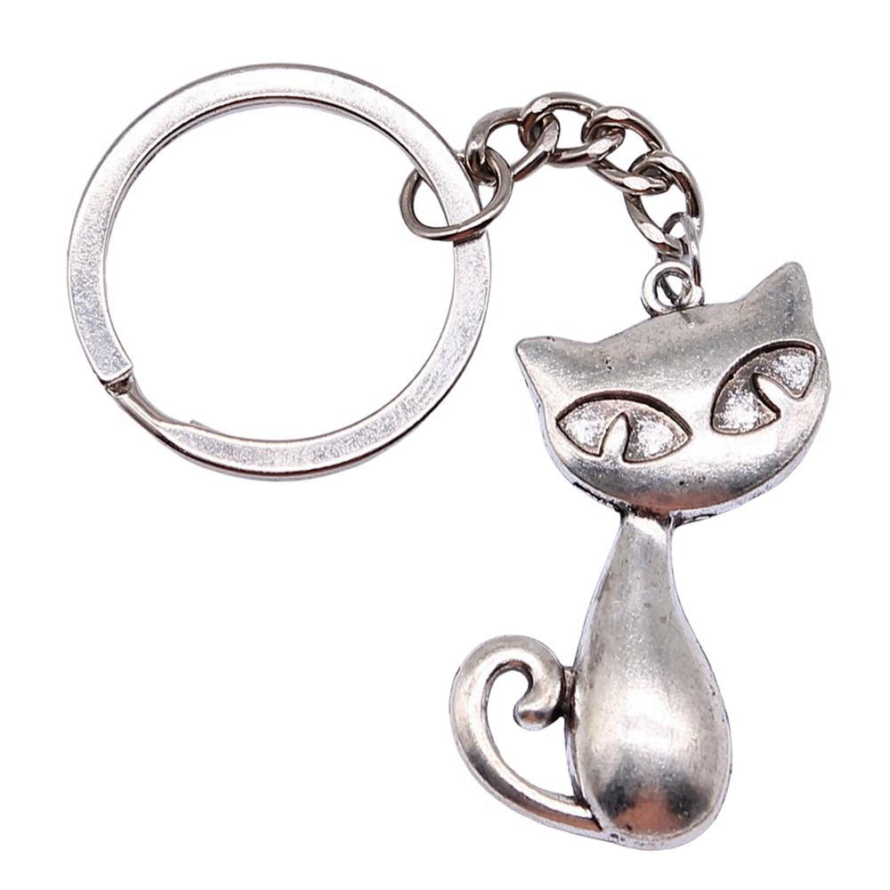 Cat Keychain Poultry Charm Pet Lover Key Holder 28mm Ring