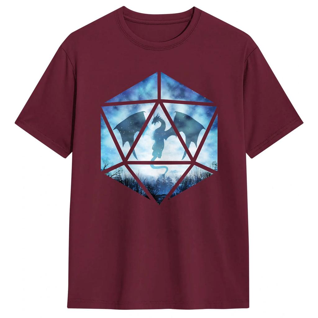 Blue Sky Ice Dragon D20 Tshirt Unisexs Y2k Funny Tshirts Summer O Neck Harajuku Tee Shirt Wholesale Oversize Tops