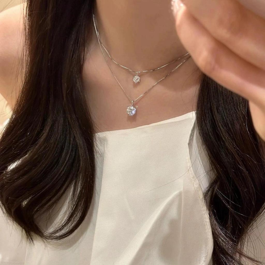 Elegant Zircon Necklace: Stylish, Lightweight, Niche Design, Minimalist, Exquisite, Super Sparkly Clavicle Chain for Women