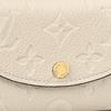 Louis Vuitton Rosalie Solid Color Embossed Soft Grain Leather Card Holder Wallet Women Wallet Beige M81445