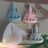 KX4B Castle Resins Mould DIY Soap Molds Church Silicone Molds Home Decorations