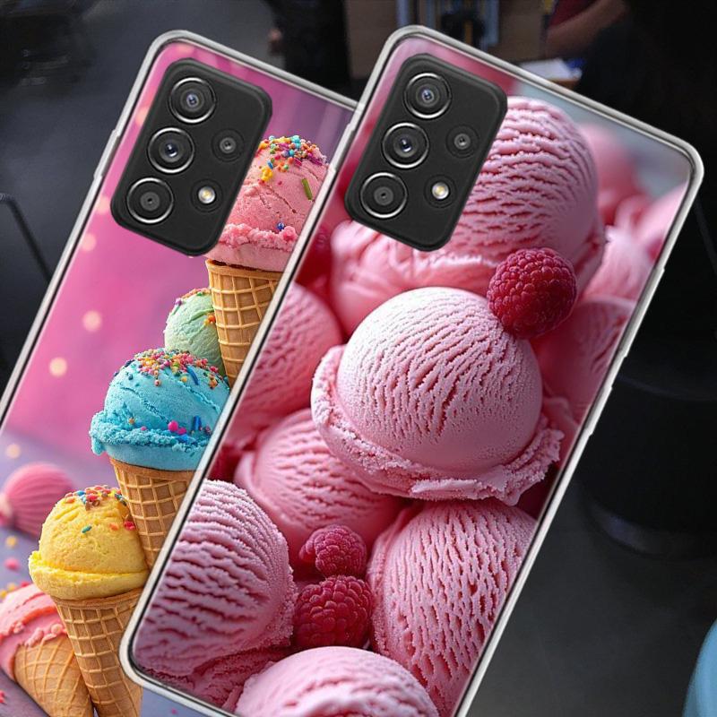 Colorful Ice Cream and Popsicles Phone Case for Samsung A54 A57 A37 A17 A14 A15 A12 A24 A34 A55 A35 A25 A52S A07 A05S A04S A22 A