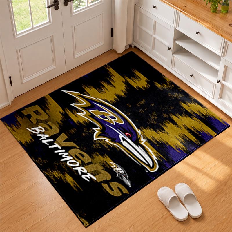Baltimore Ravens Carpet Door Mat for Living Room or Bedroom Protective Mat Under Chair Office Decoration Christmas Gift Birthday Present