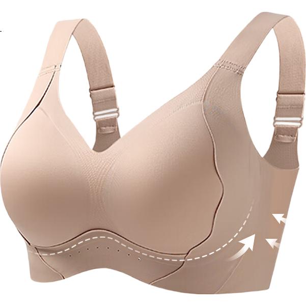 GRACEWELL Seamless Push-Up Bra for Large Breasts, Wireless Lift And Tilt Bra, Side Support, Anti-Sagging Sports Bra for Summer