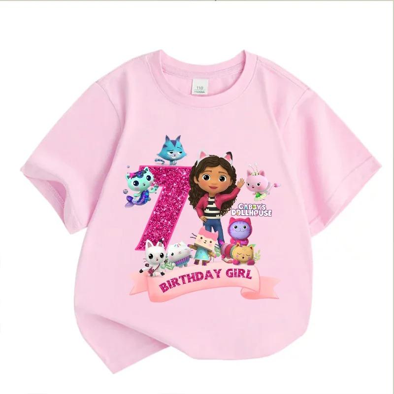 Minionses Cotton T-Shirt Anime Cartoon Print Tops Summer Kawaii Fashion Casual Short Sleeve Number 1-9 Birthday Clothes Gifts