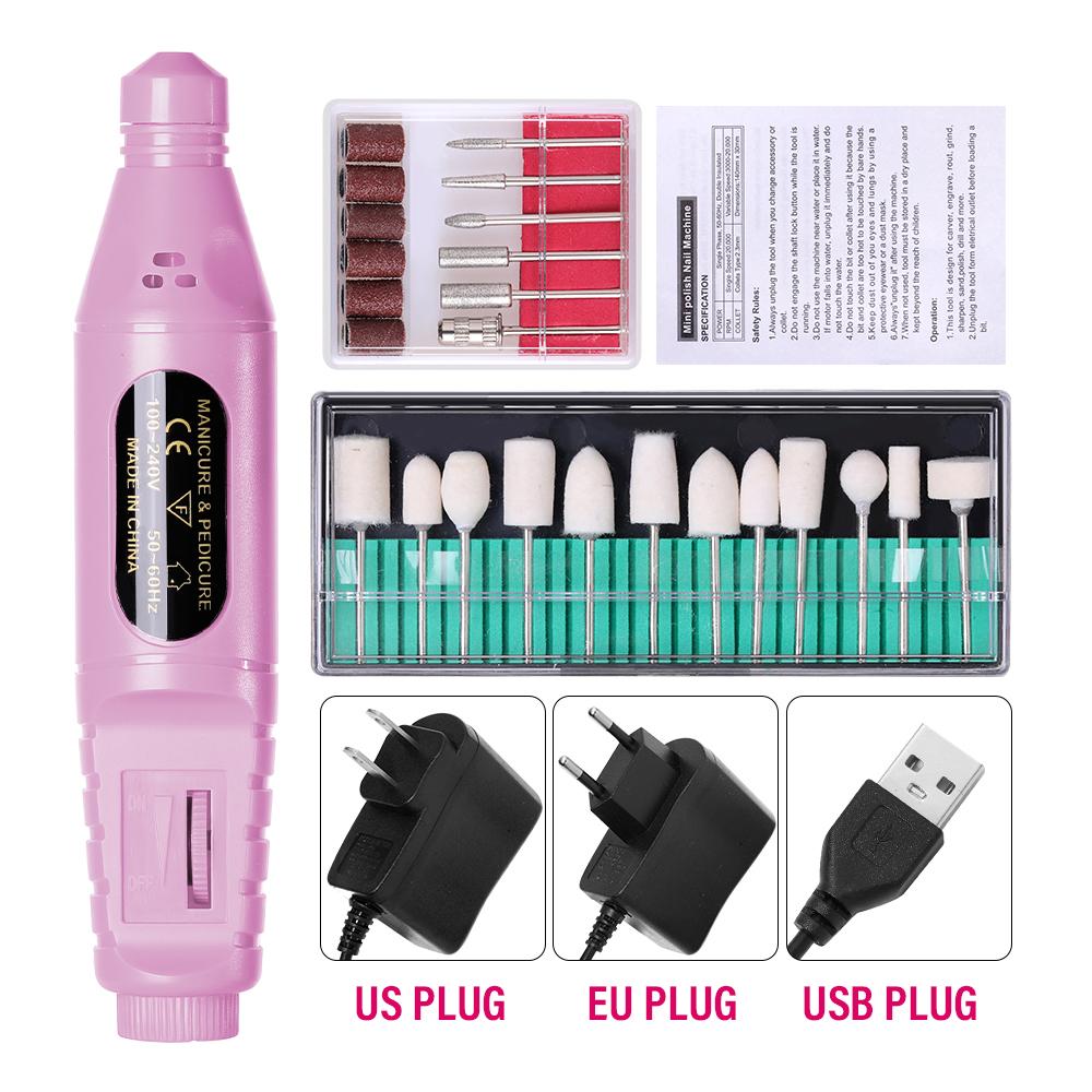 CNHIDS Professional Electric Nail Drill Machine Manicure Tools Pedicure Drill Set Portable Nail File Nail Drill Equipment