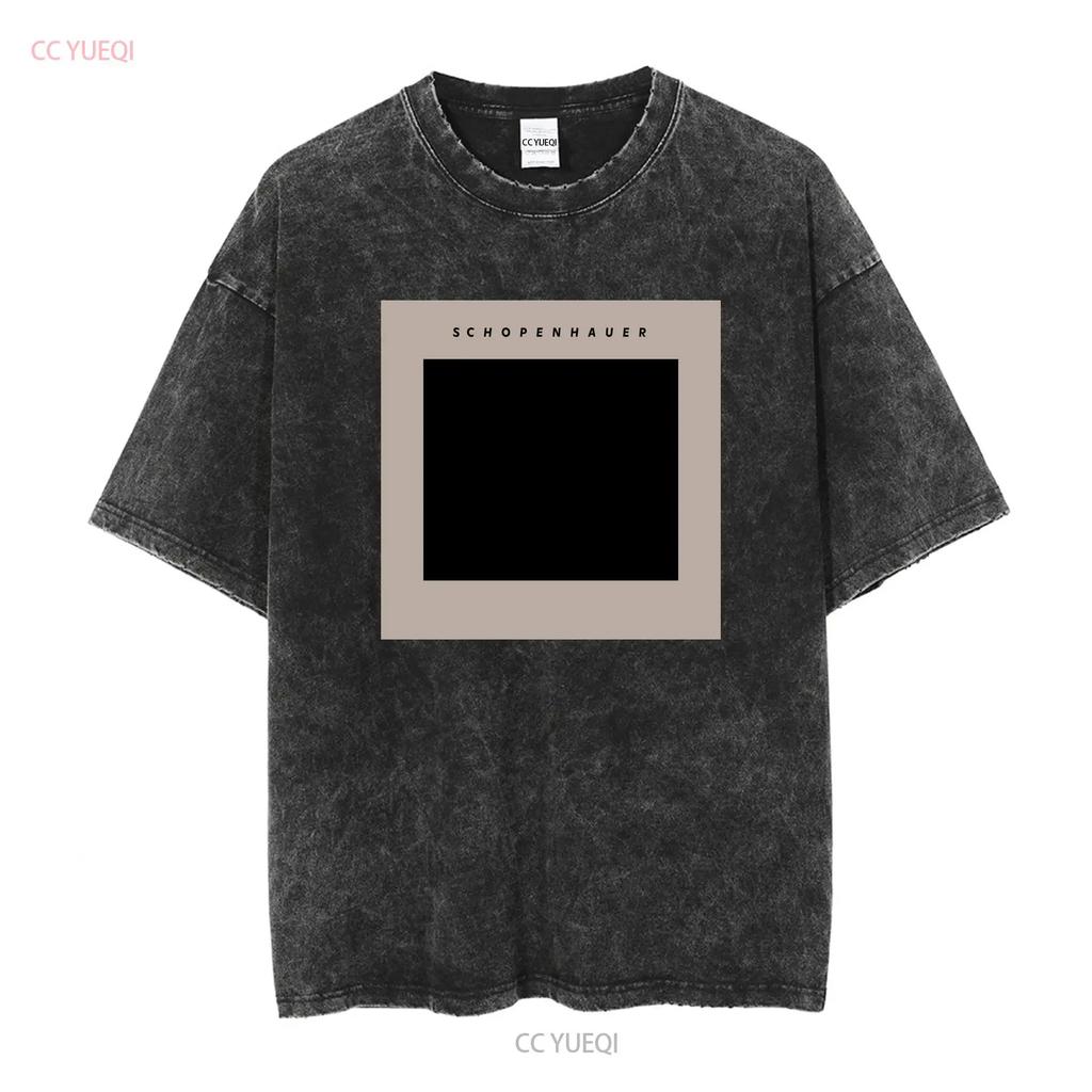 Camiseta de Algodão com Design Minimalista Schopenhauer para Filósofos dedicados e amantes da Filosofia preto vazio vintage Lavado