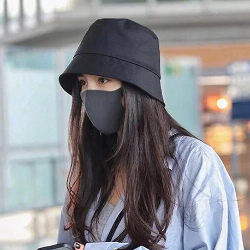 Bucket hat women can wear simple solid colors and versatile sunscreen hats for travel, UV protection basin hats for men