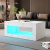 Table Basse Moderne - MUVOE - LED - 16 Couleurs - Brillante - 100x50x50 Cm