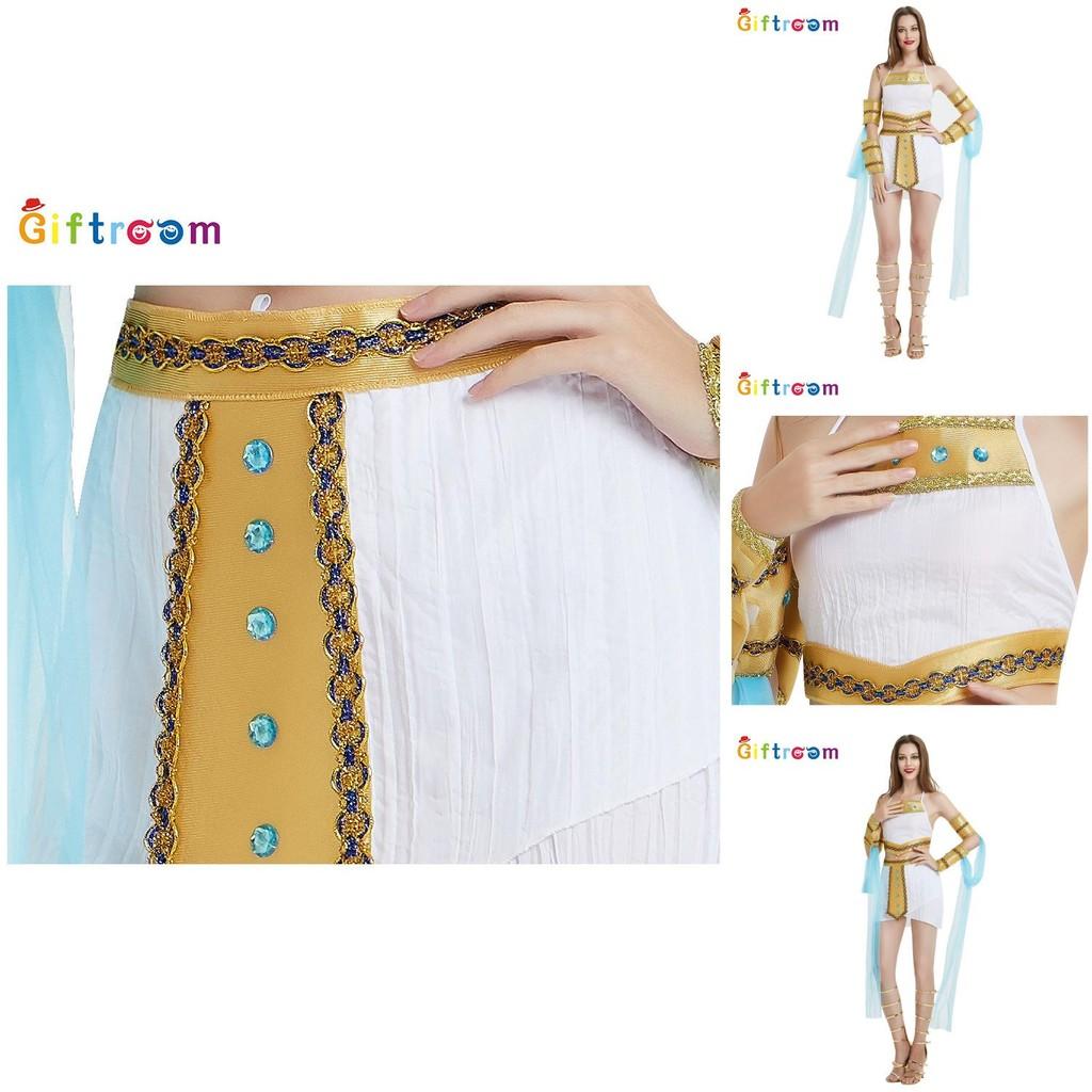 Elegant Polyester Fabric Nefertiti Queen Costume For Women Perfect For Halloween And Stage Shows