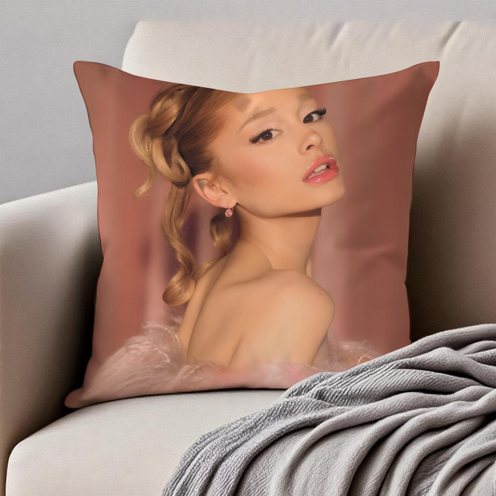 actress AAriana Grande Cushion Cover Pillowcase Antidustmite Invisible Zipper Short Plush Sofa Cushion