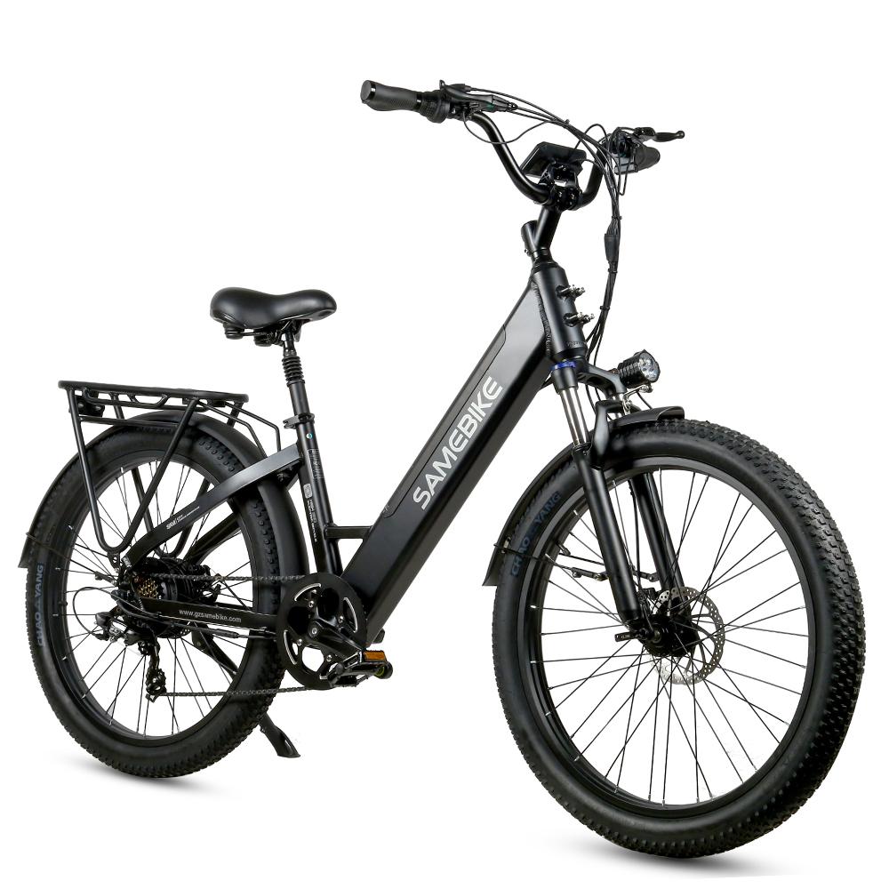 Bicicletă Electrică Samebike RS-A01 Plus Motor 750W Baterie 48V 14Ah Anvelope Groase 26*3.0 inch Bicicletă Electrică de Oraș pentru Navetă cu Cadru Jos