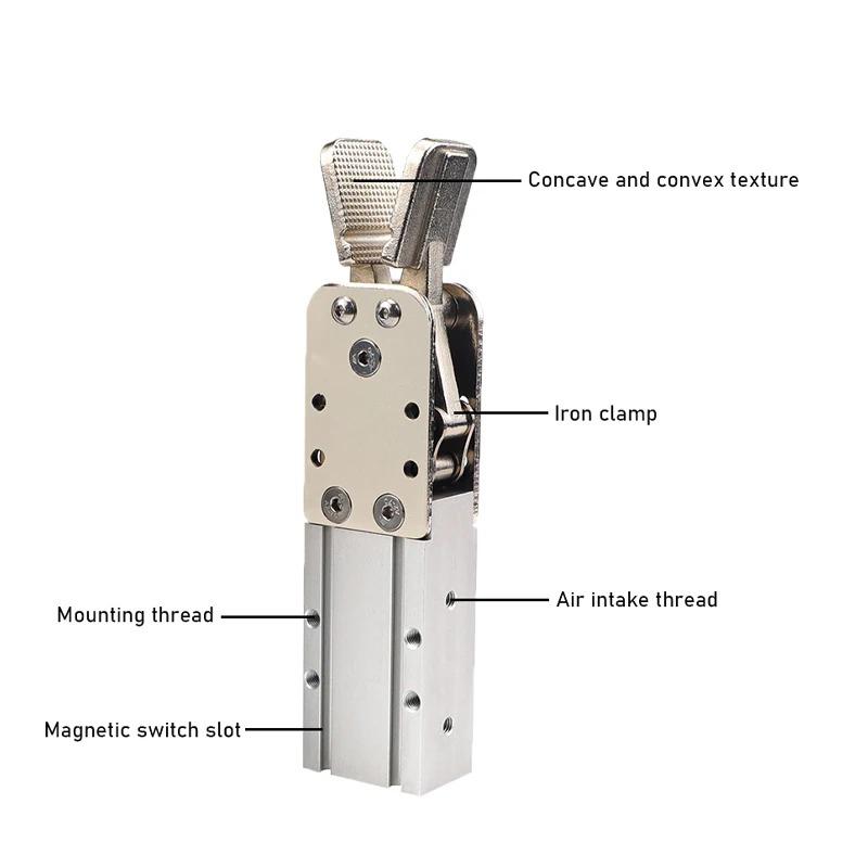 Pneumatic Cylinder Gripper For Robotic Machines Single-acting Double-acting Manipulator End Clamps 2015D 1615D