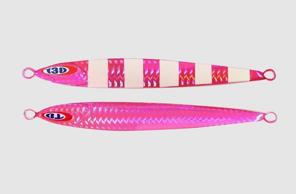 Jackall Metal Jig Anchovy Type 0 Flush Fall 100g Pink Glow Stripe (8182)