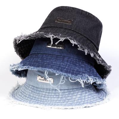 Unisex Fashion PRANK Metalletikett Dekoration Fischerhut Randloch Cowboy Bucket Cap Männer Hip Hop Caps Frauen Flat Top Hüte