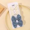 4Pcs/Set Lovely Cotton Bowknot Clips Safe Hairpins Girl Fresh Pastoral Hairclips Baby Hair Accessories Kids Print Hairgripe Gift