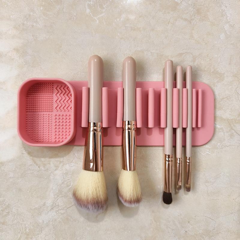 1Pc Multifunctional Washing and Drying Rack, Silicone Wall-Mounted Makeup Brush Drying Rack, Eyebrow Pencil and Eyeliner Storage Rack