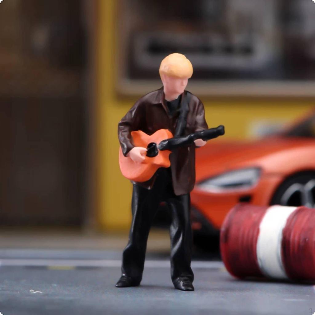 1/64 Scale Guitarist Figurine Craft Model HandPainted Miniature Realistic Hand Painted