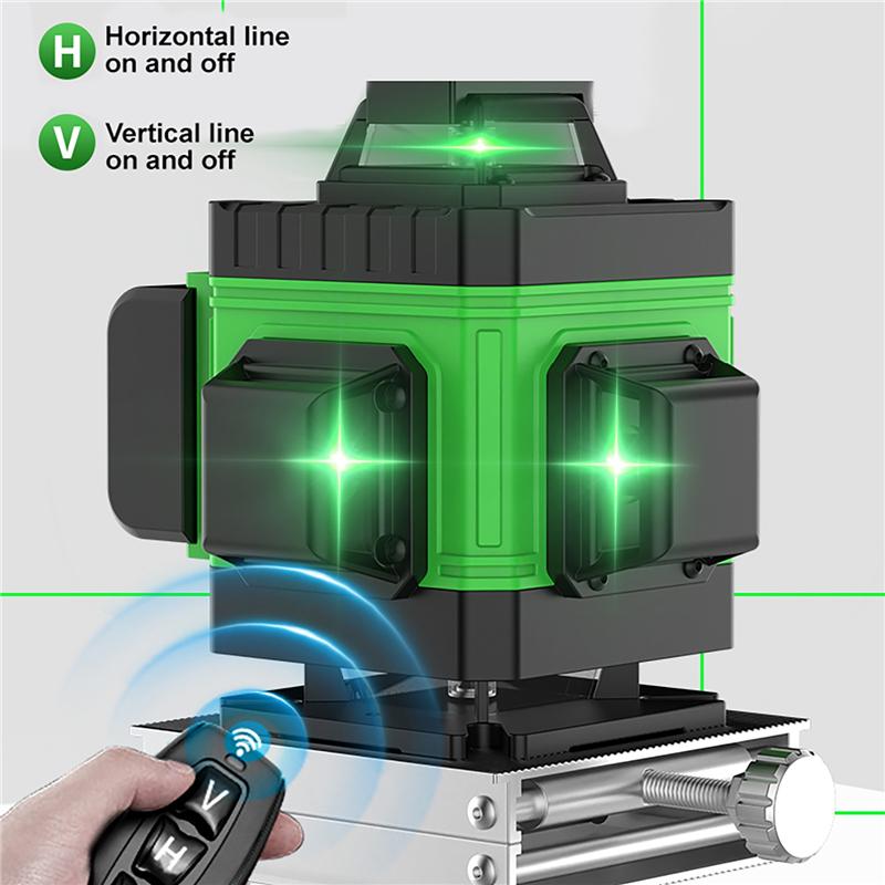 8/12/16-Linien Laserwasserwaage Grüner Strahl Infrarot Automatisches Nivellierwerkzeug Horizontal Vertikal Kreuzlinien Laserwasserwaagen Instrument