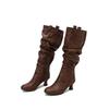Yellow Pink Women Knee High Boots High Heel Big Size 50