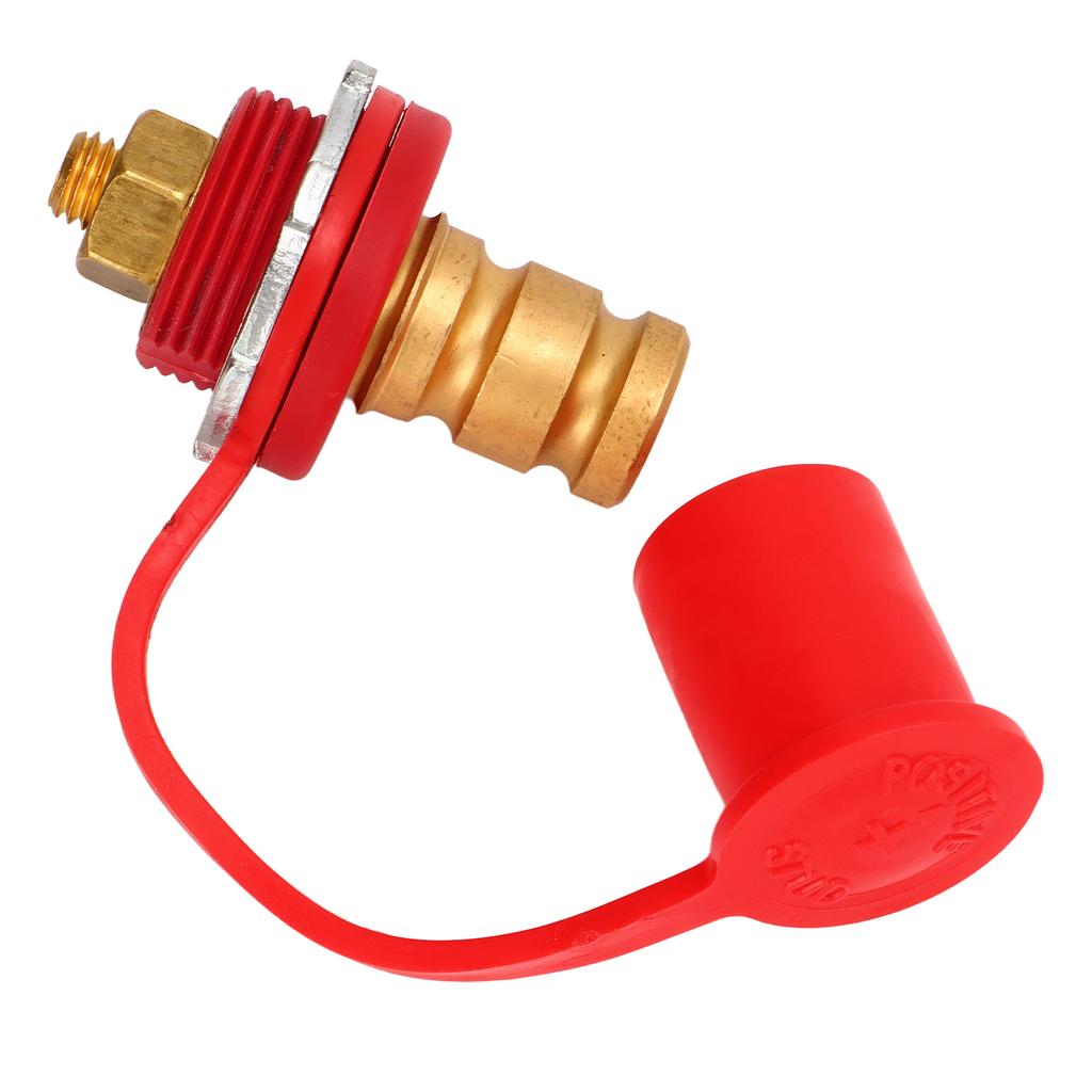 Battery Terminal Color Coded 250A 3 8in Battery Terminal Stud Connector with Cap for Cars RVs Boats Red (Positive)