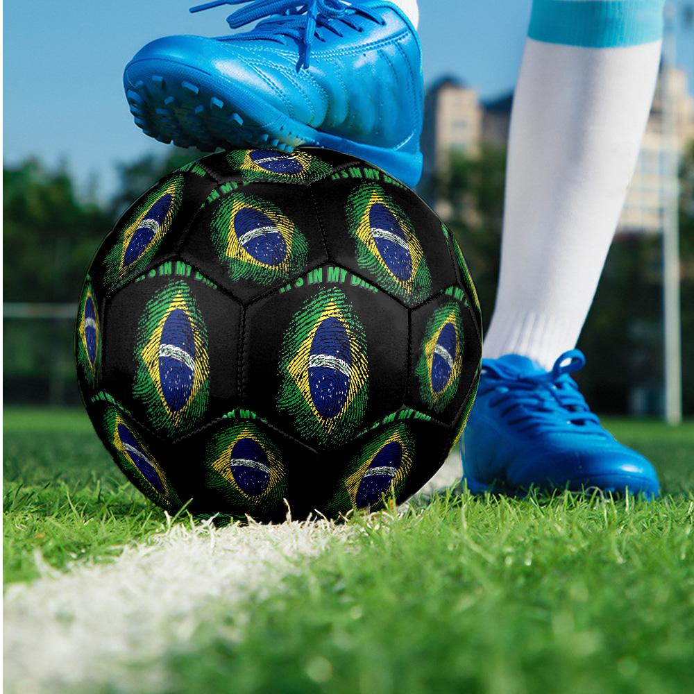 Brazil National Football Team Theme Soccer Ball Size 5 Soccer Ball Soft Touch Professional Training Football for Outdoor Sports