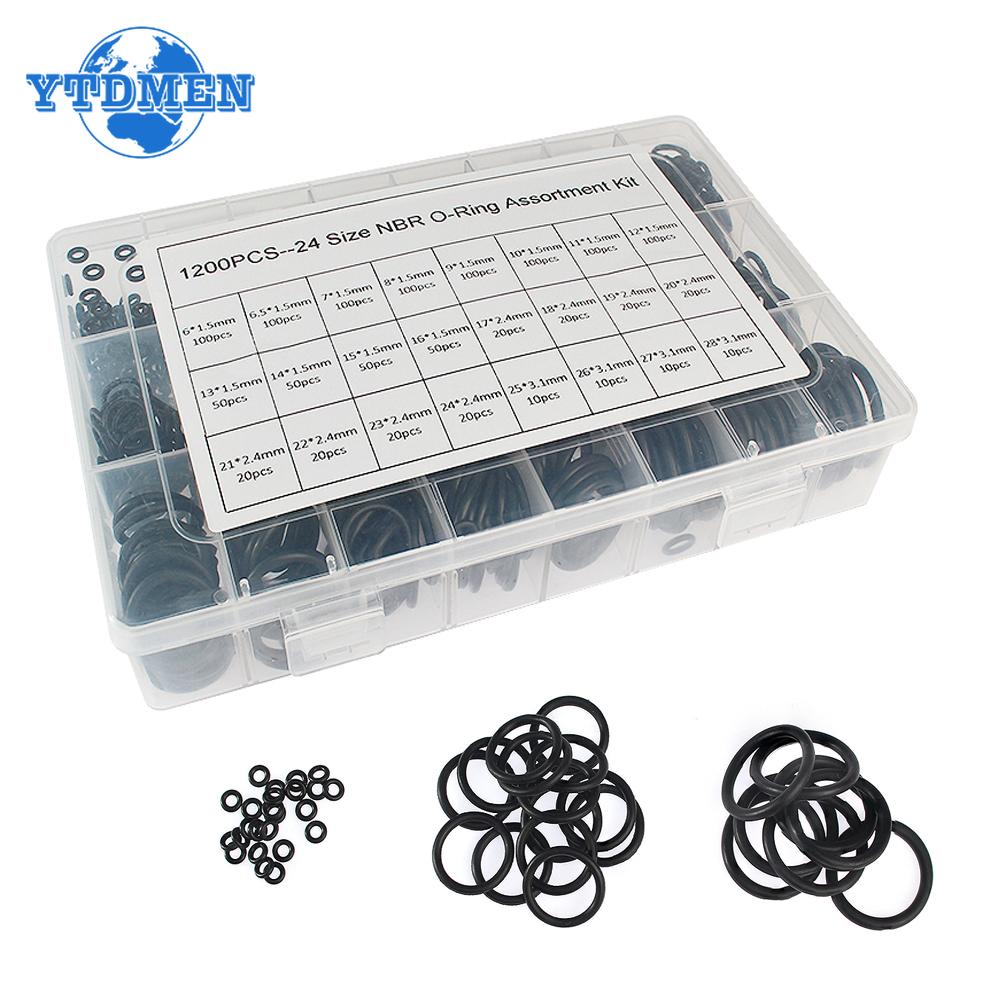 

1200pcs Rubber O Ring Washer Seals Watertightness Assortment with Box , Different Size O-Ring Rubber Gaskets Seal Ring Set білий